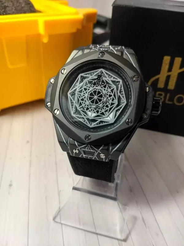 Relógio Hublot Sang Bleu Preto P/Couro